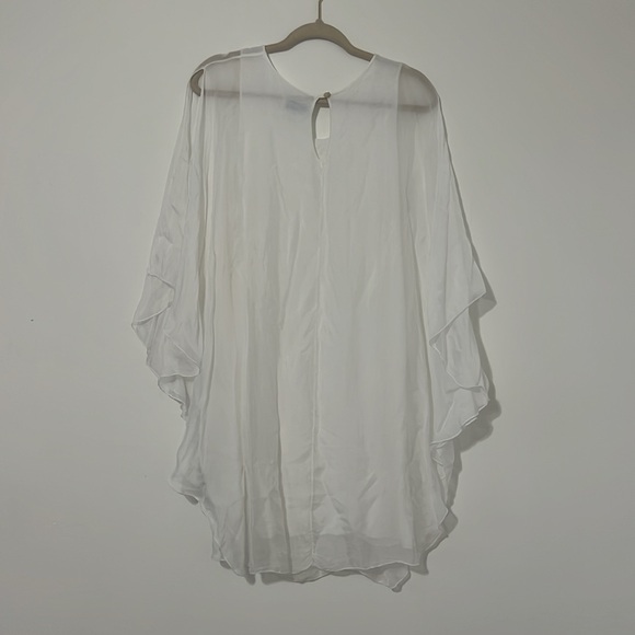 White MYKONOS By Celebrity White Translucent Dress Cover Up *One Size* - Picture 2 of 8